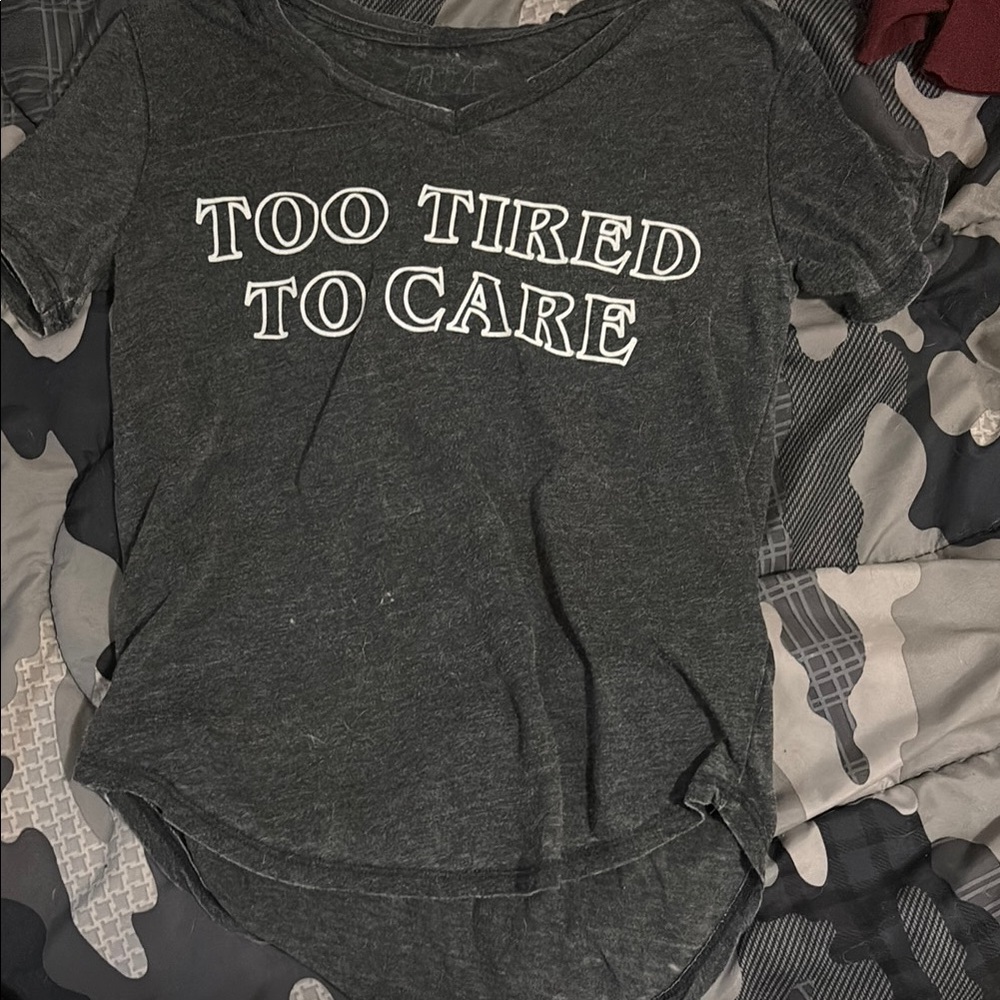 Gray Graphic Tee with Slogan